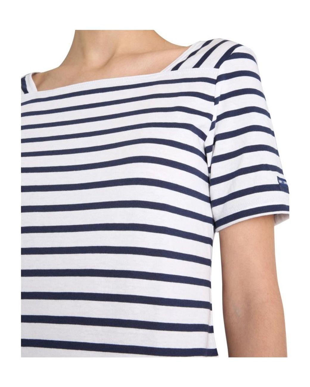 Saint James Blue Striped Graphic T-Shirt
