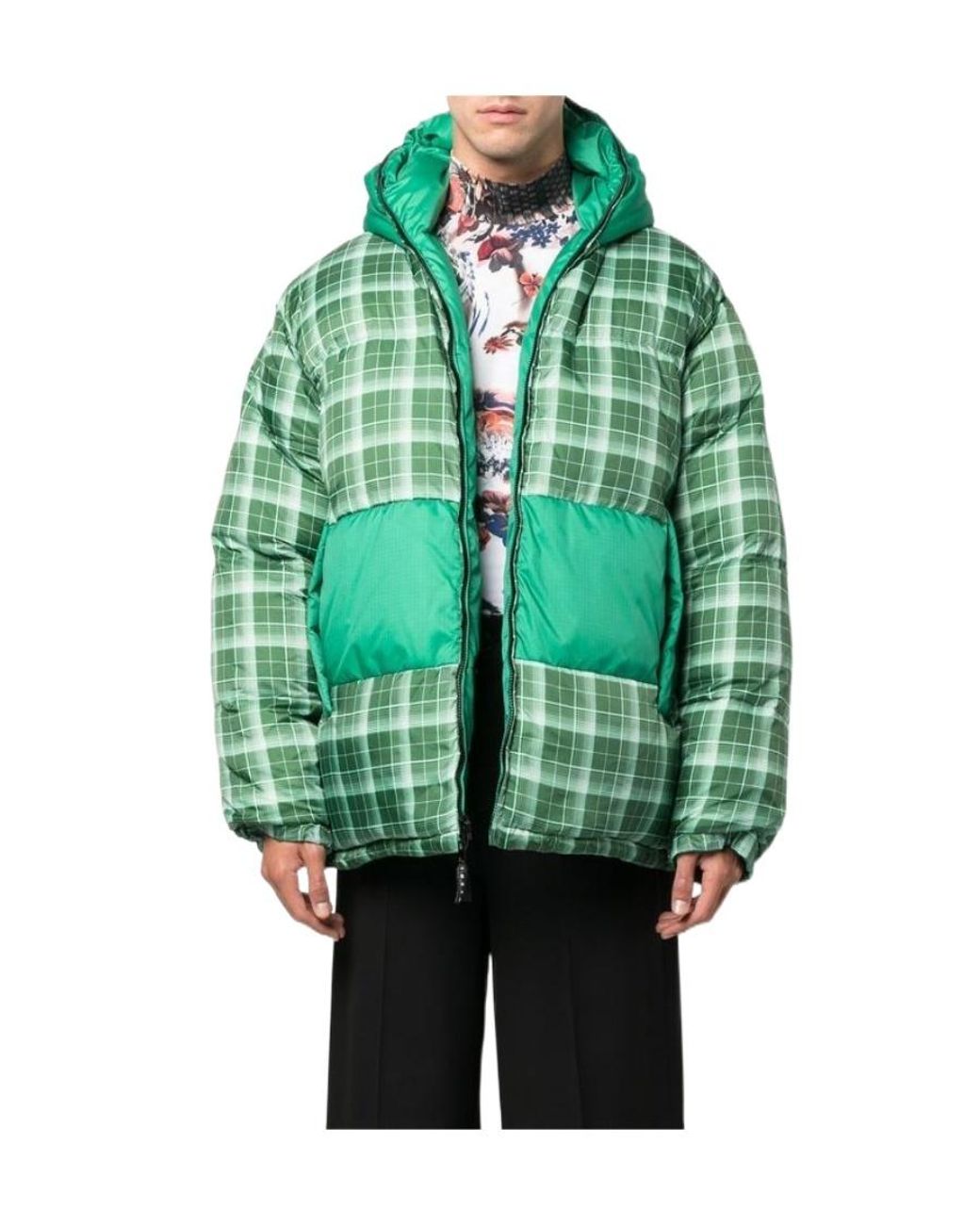 Marni Green Reversible Hooded Puffer Jacket for men