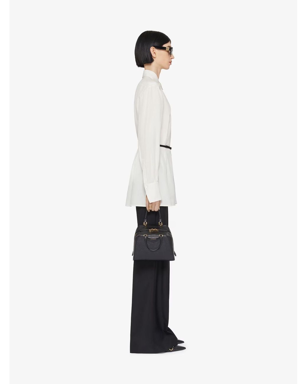 Givenchy White Voyou Belted Shirt