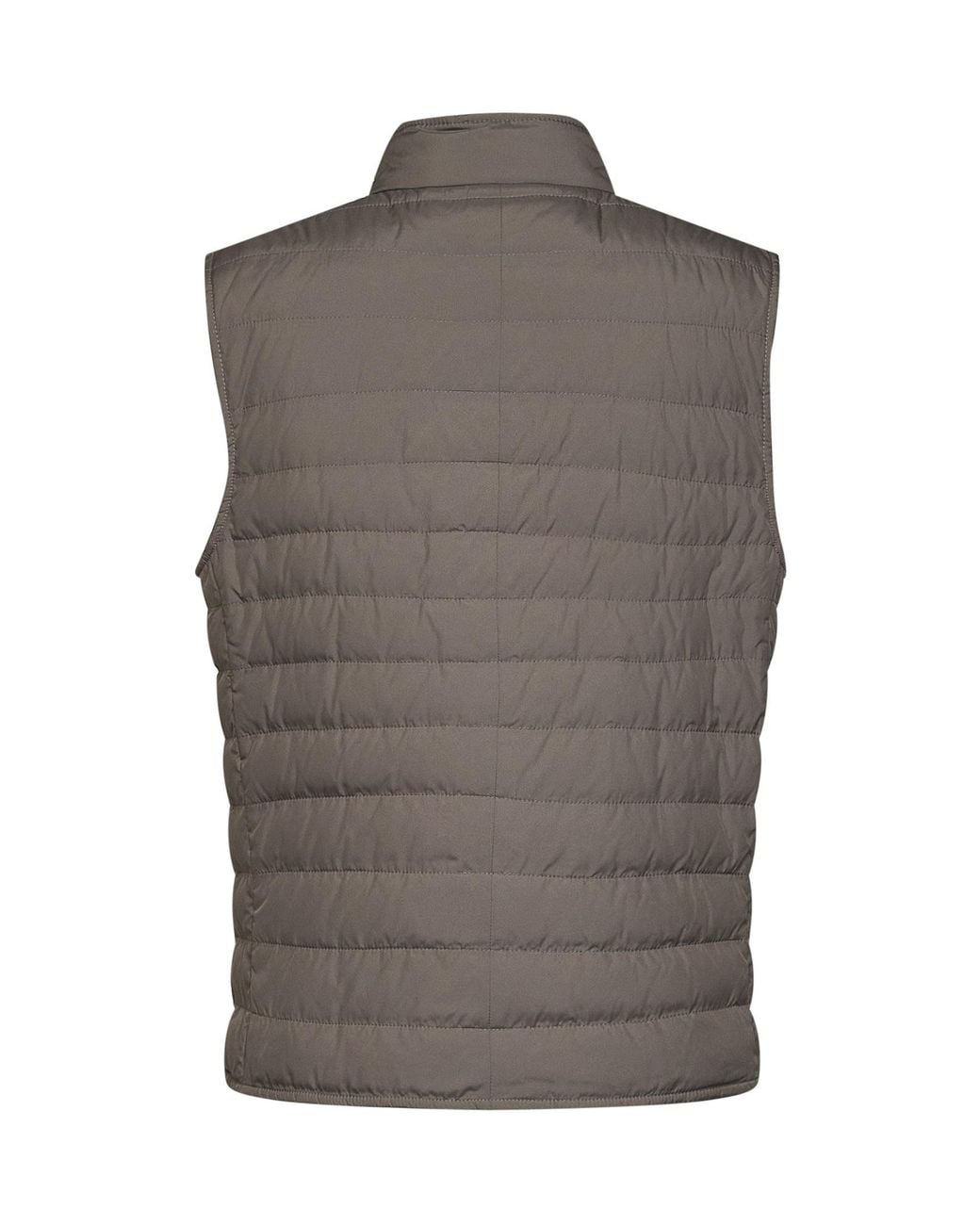 Brunello Cucinelli Gray Lightweight Techno Fabric Down Vest for men