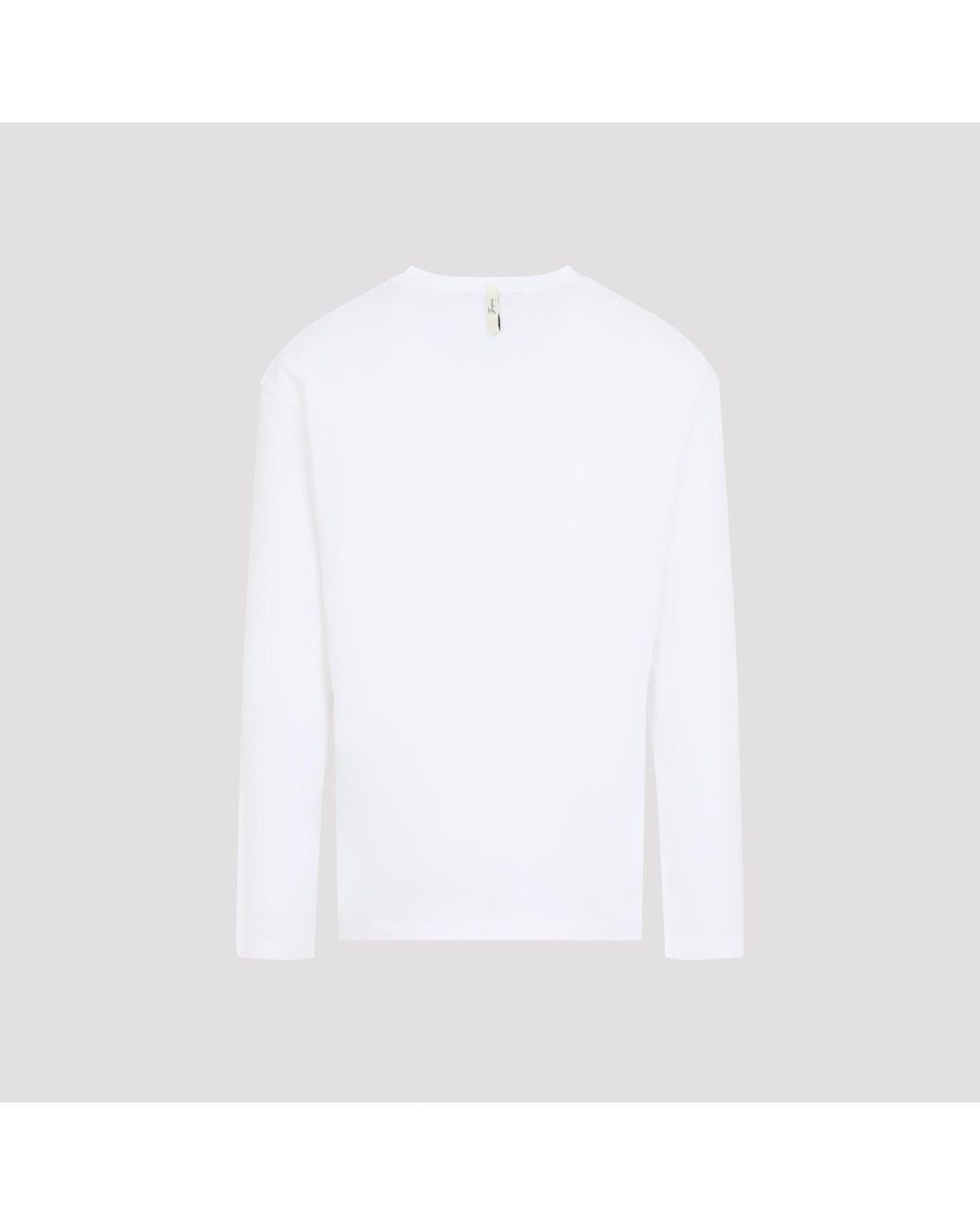 Jacquemus White Crewneck Long-Sleeve T-Shirt for men
