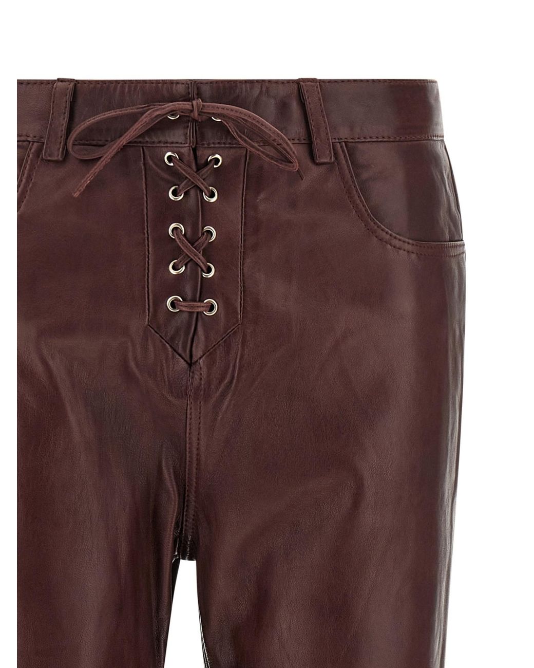 ROTATE BIRGER CHRISTENSEN Purple Lace-Up Flared Trousers