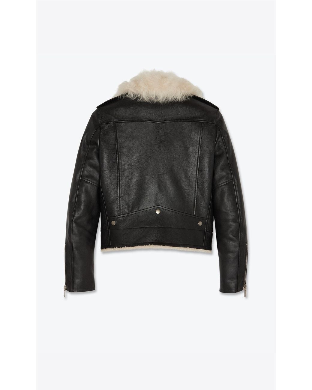 Saint Laurent Black Zip Detailed Biker Jacket