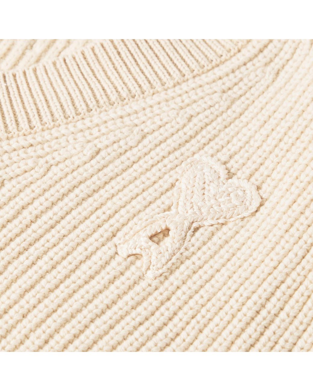 AMI White V-Neck Knit Sweater
