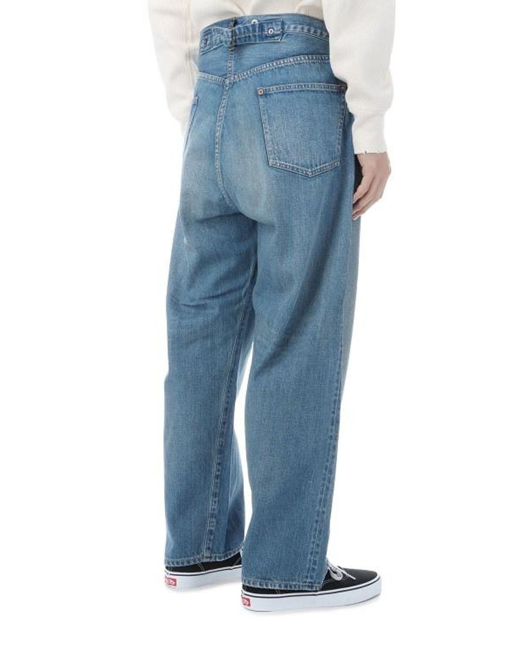 A.PRESSE Blue No.22 Washed Wide Denim Pants for men