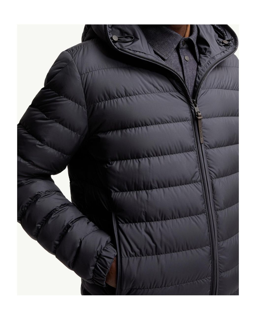 Moncler Gray Solienn Hooded Zip-Up Padded Jacket for men