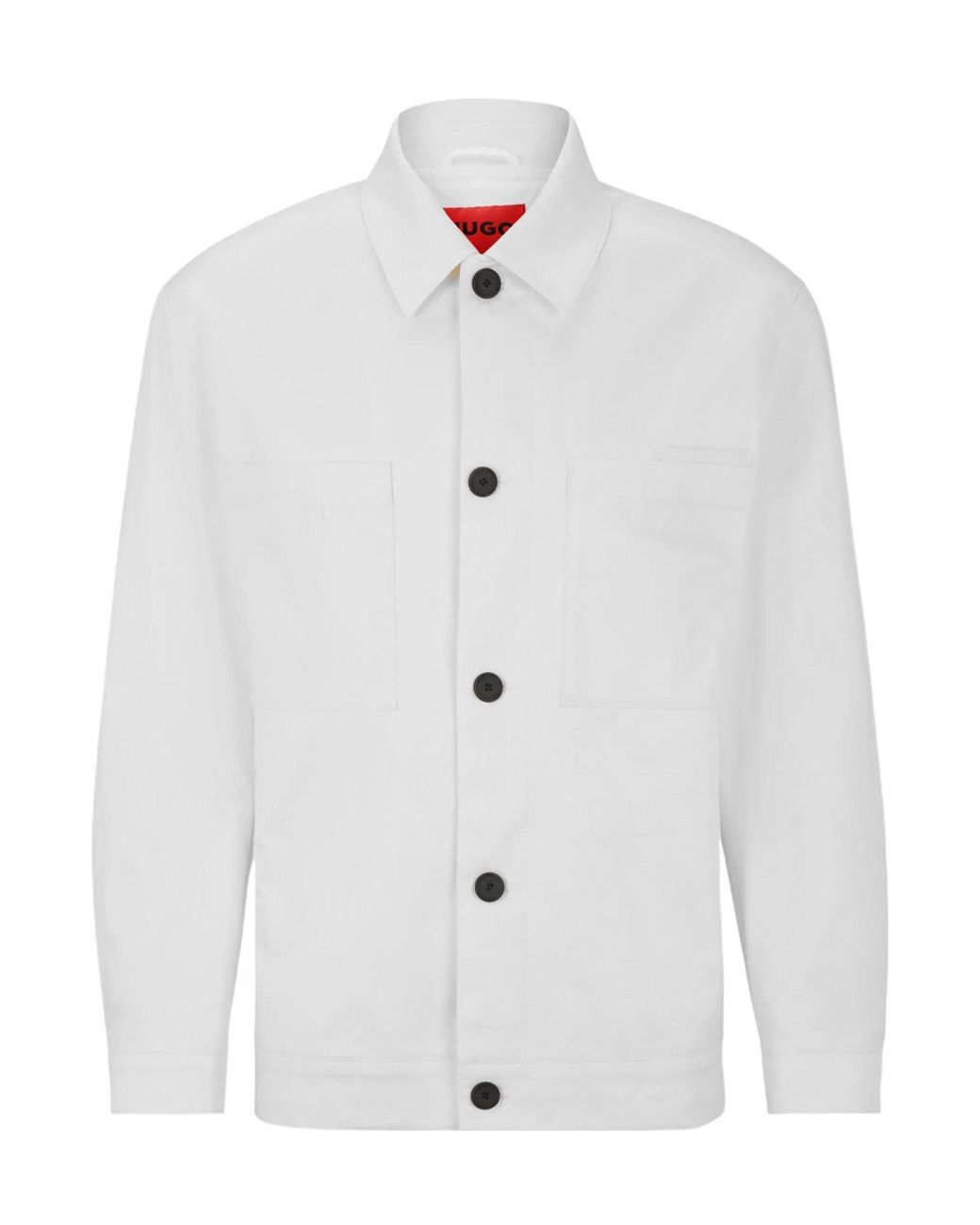 Boss White Button-Front Workwear Jacket for men