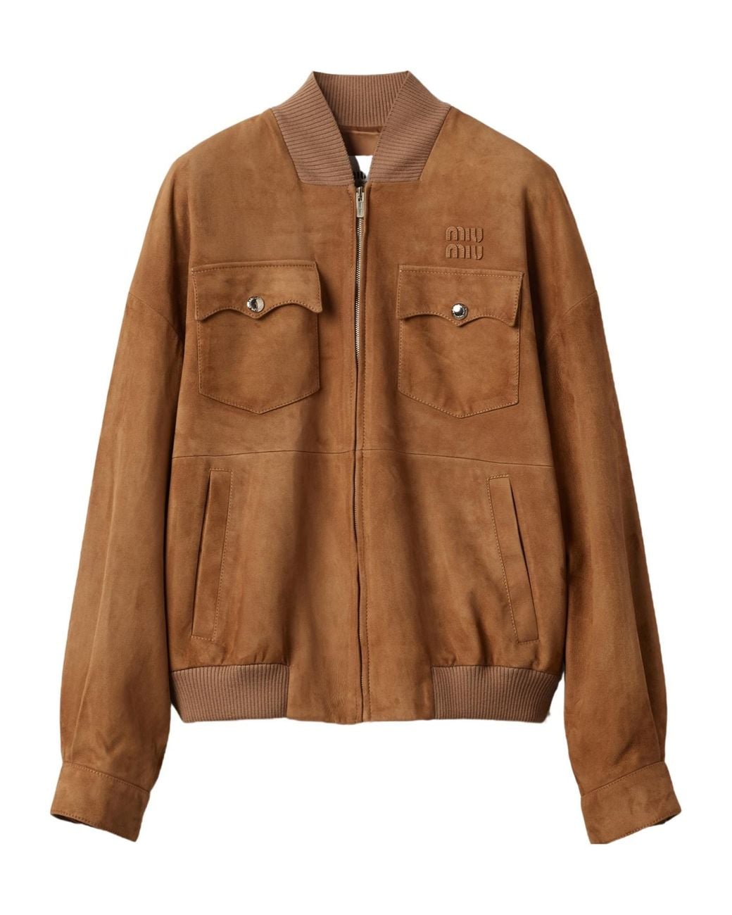 Miu Miu Brown Suede Nappa Leather Jacket