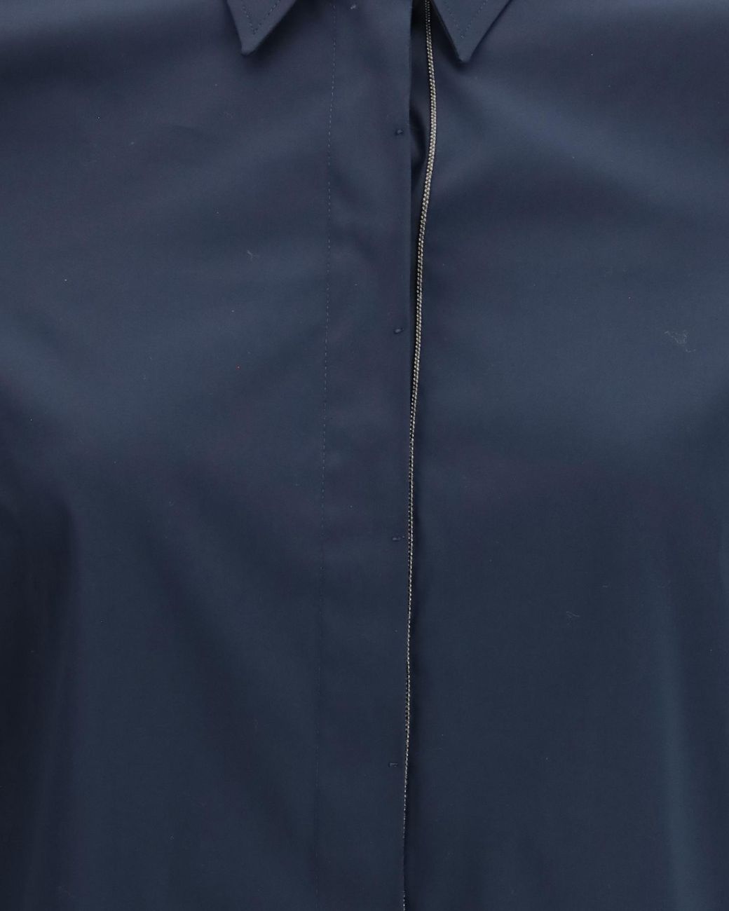 Brunello Cucinelli Blue Chain-Trim Shirt