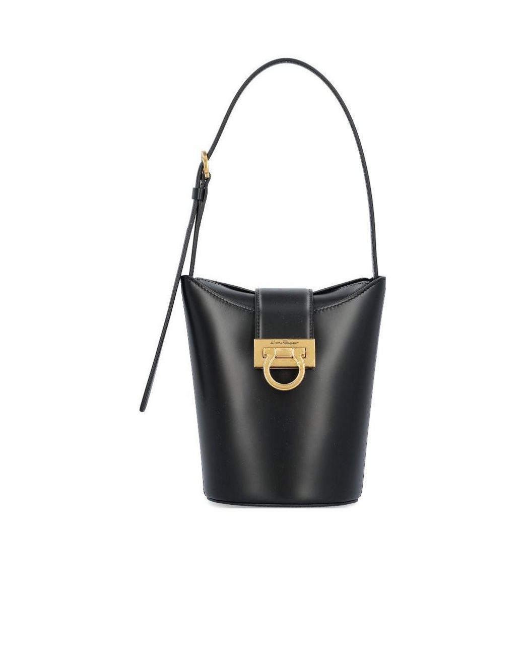 Ferragamo Black Ferragamo Trifolio Logo Plaque Tote Bag