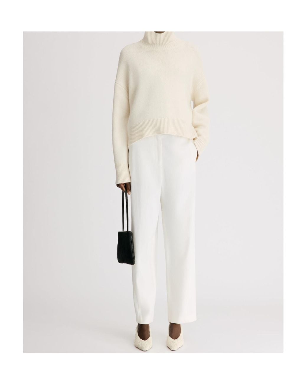Loulou de Saison White Jonah Cashmere Sweater