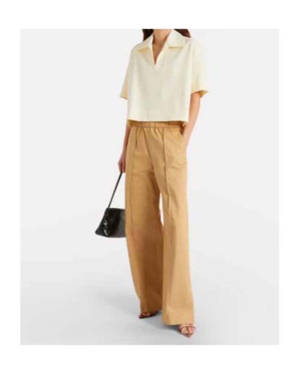 Jil Sander Natural Cotton Drill Wide-Leg Pants