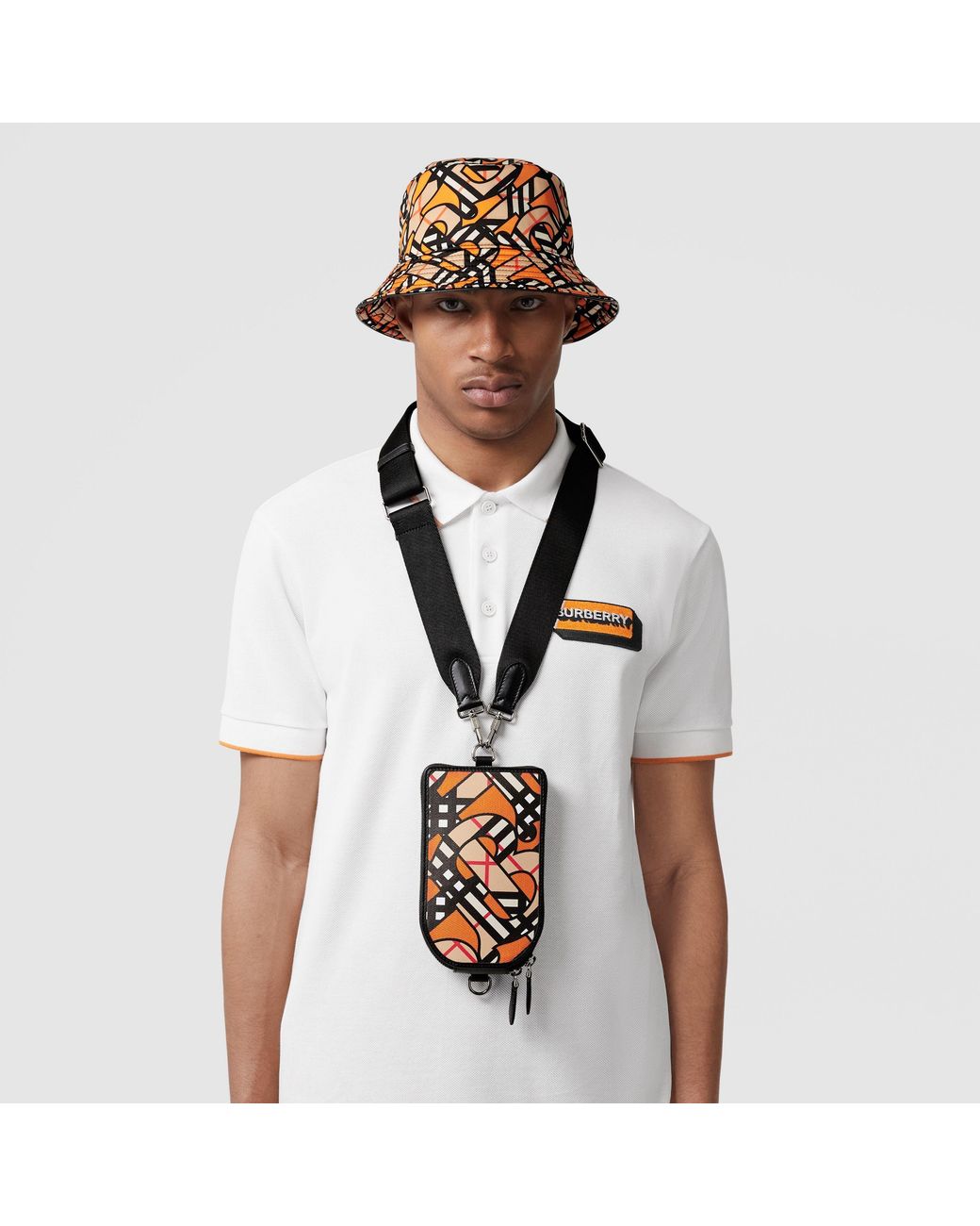 Burberry White Monogram-Pattern Zip-Fastening Wallet for men