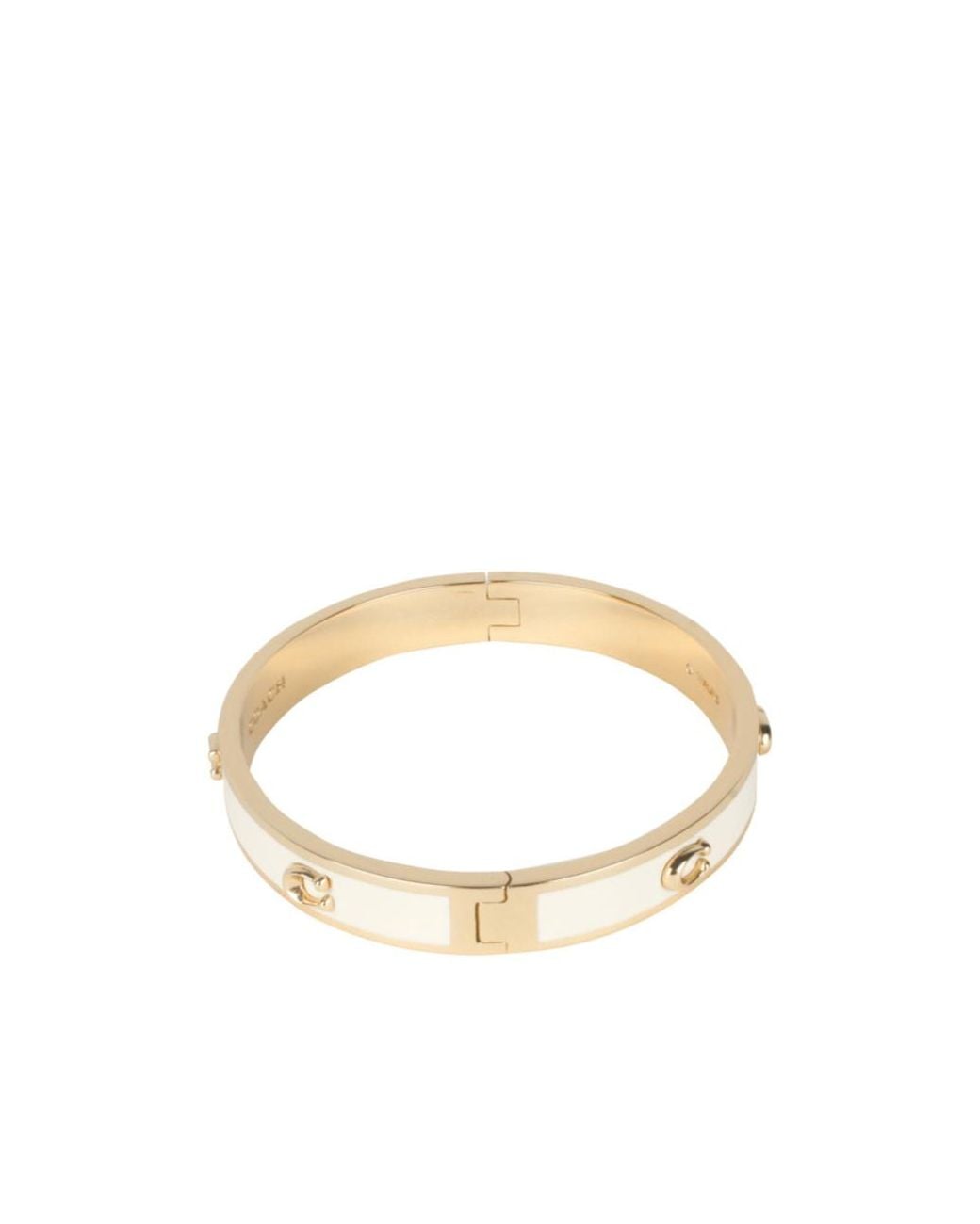 COACH White Hinged Bracelet