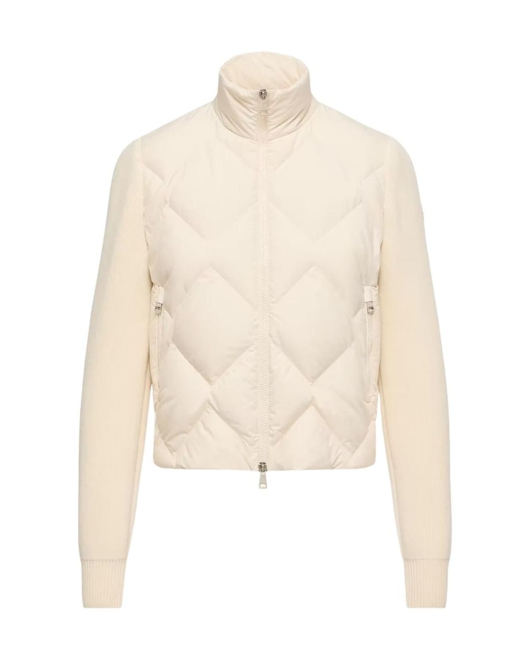 Moncler Natural Zip-Up Padded Cardigan
