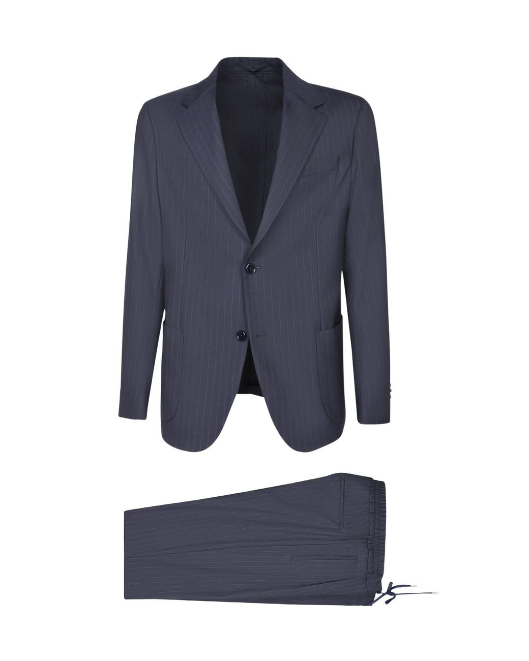 Lardini Blue Single Breasted Pinstriped Two-Piece Suit for men