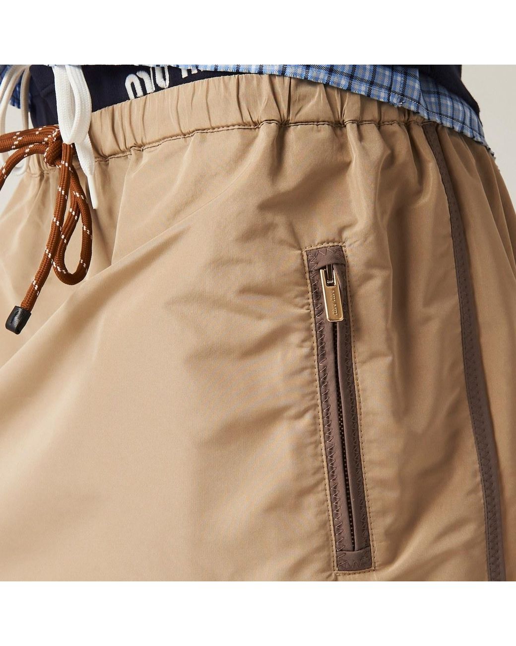 Miu Miu Natural Technical Fabric Miniskirt