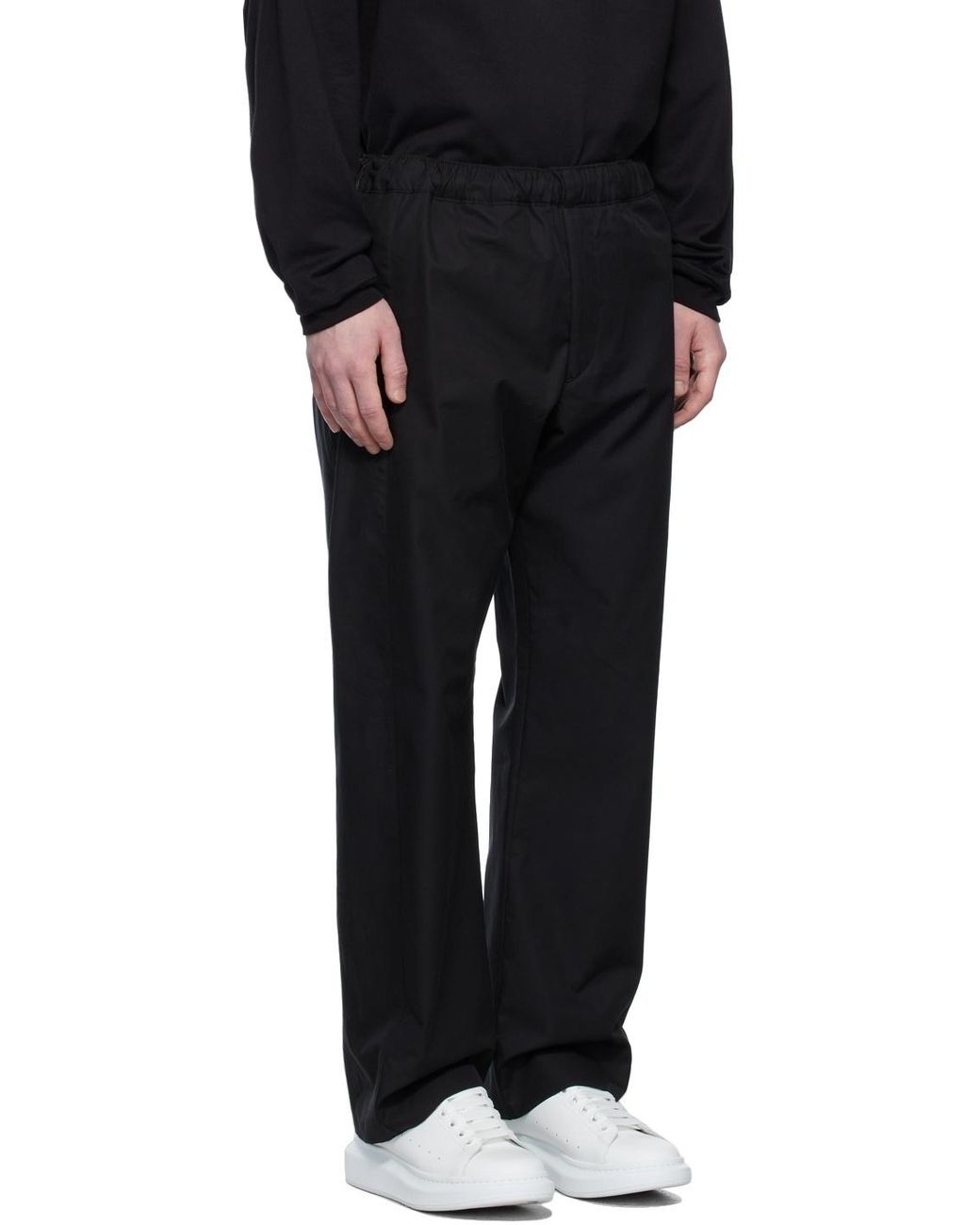 McQueen Black Wide Leg Trousers for men
