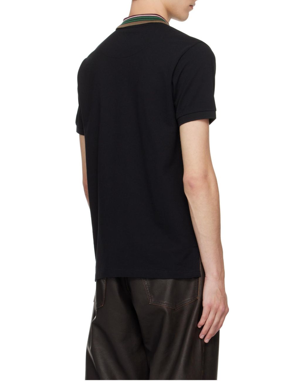 Vivienne Westwood Black Short Sleeved Orb-Embroidered Polo Shirt for men