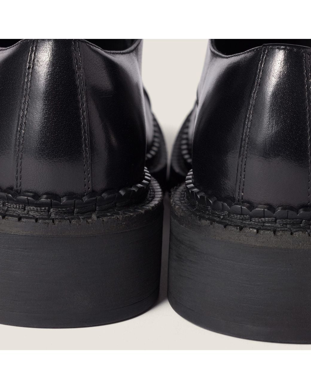 Miu Miu Black Round-Toe Brogues