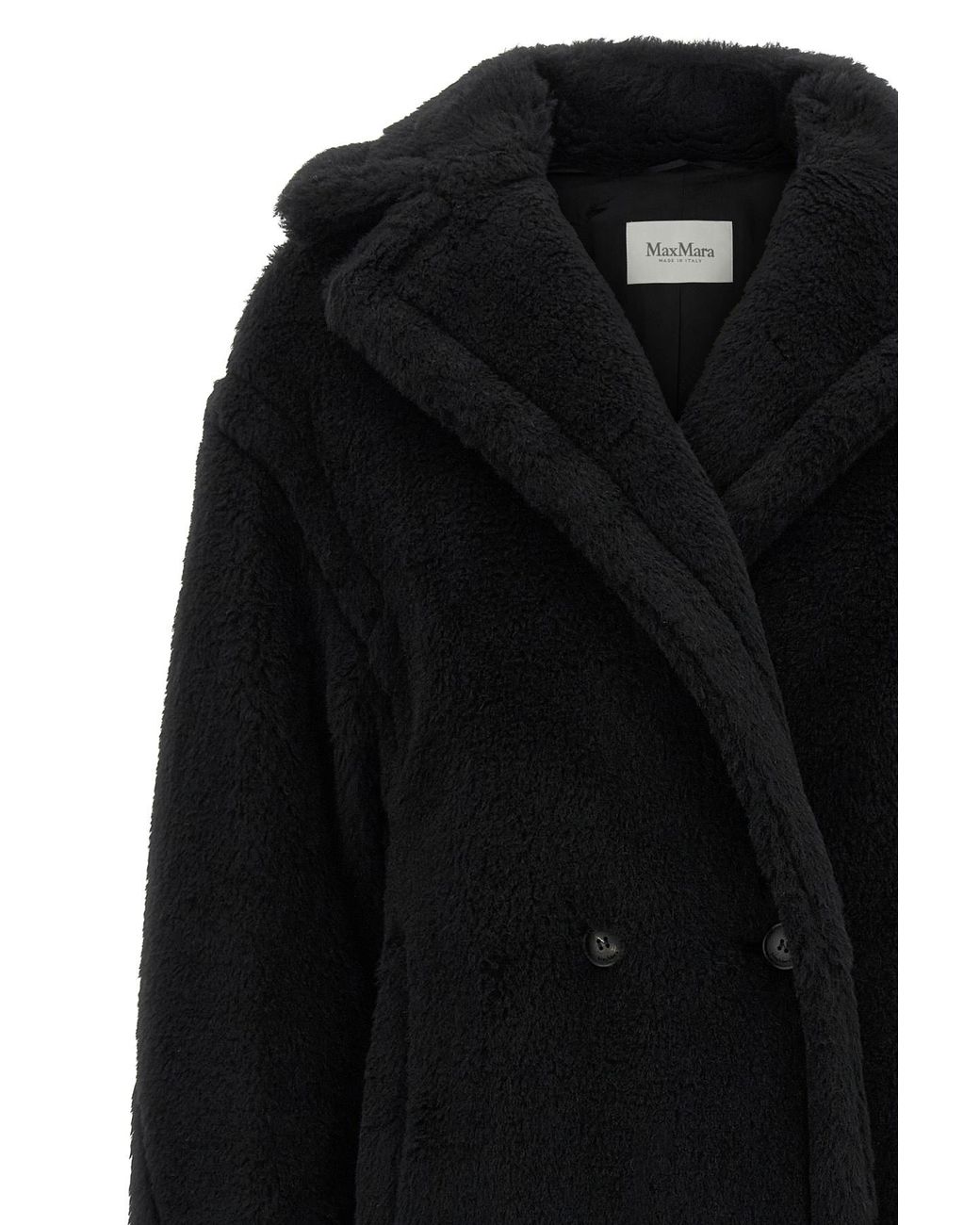 Max Mara Black Tedgirl Button-Up Long Coat