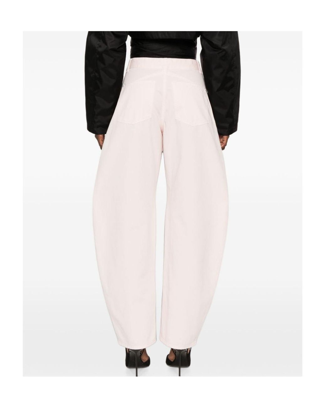 Alaïa White Alaïa High-Rise Wide-Leg Pants