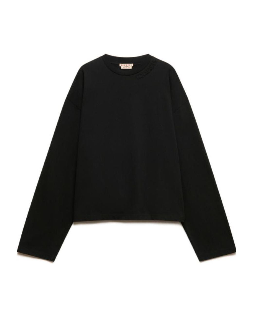 Marni Black Logo-Patch Long-Sleeve T-Shirt for men