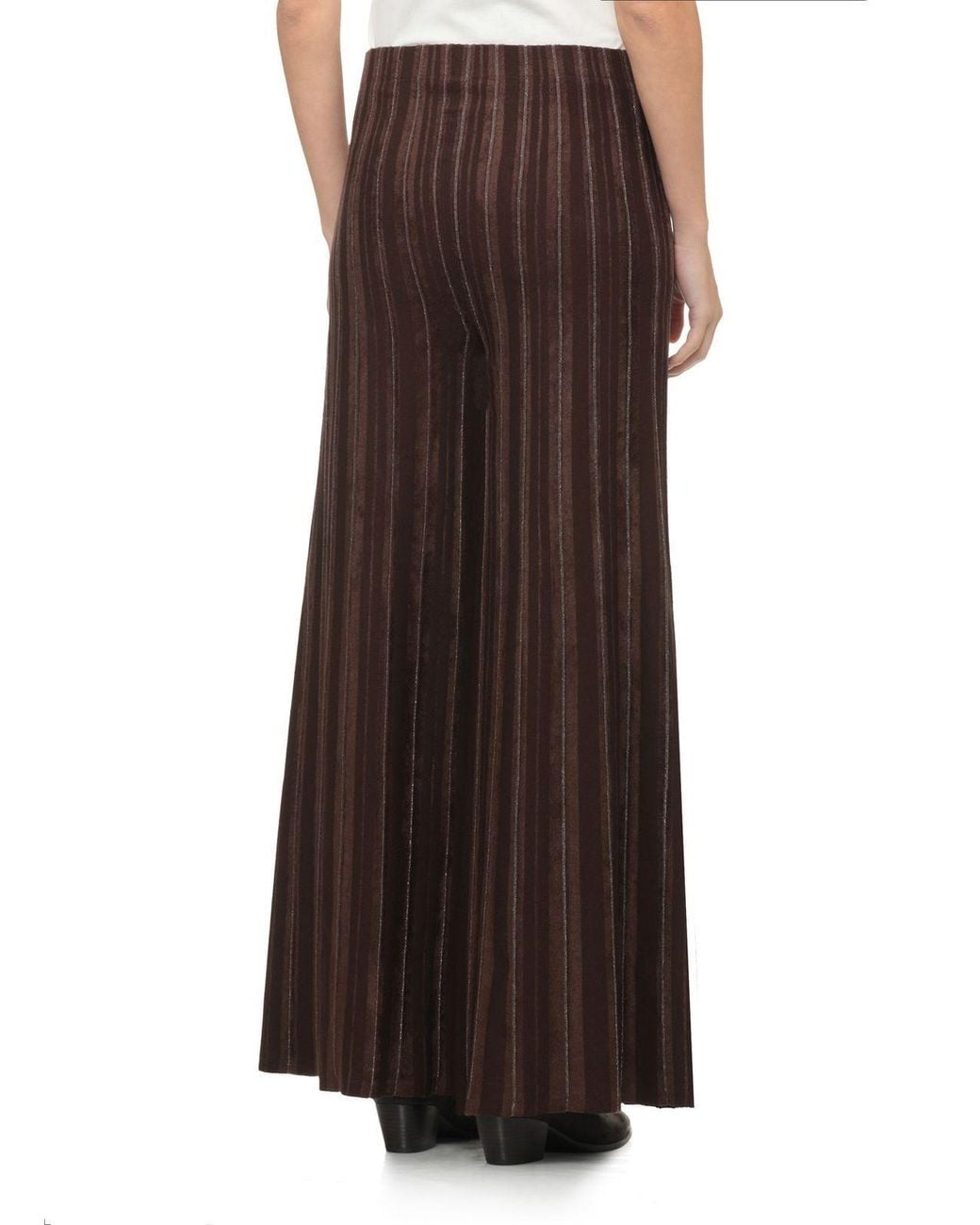 D.exterior Brown Elastic Waist Wide-Leg Pants