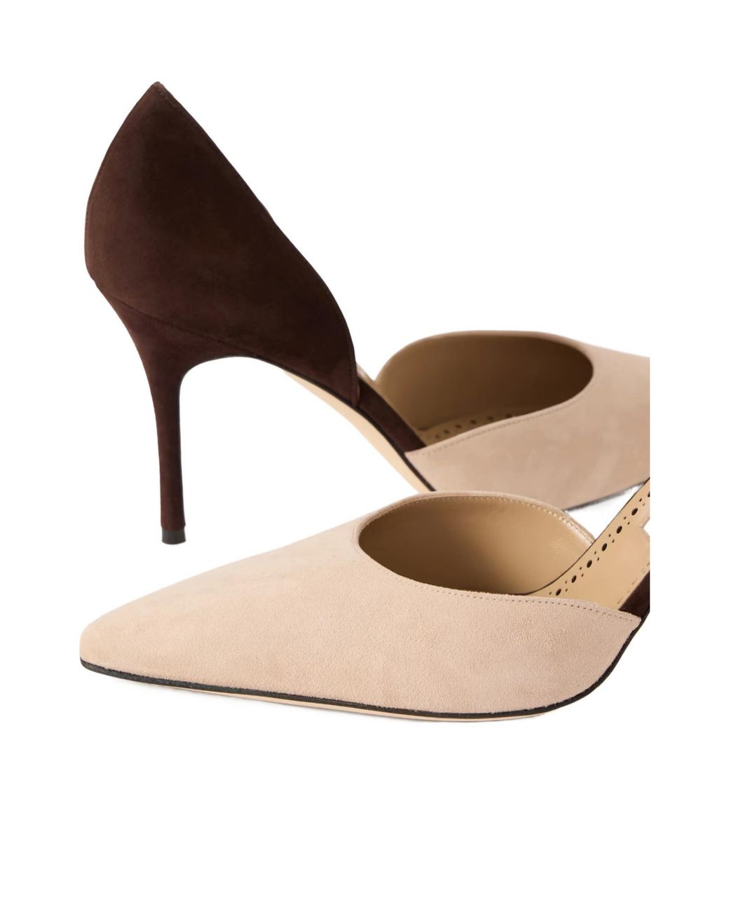 Manolo Blahnik Brown Two-Tone Suede Pumps