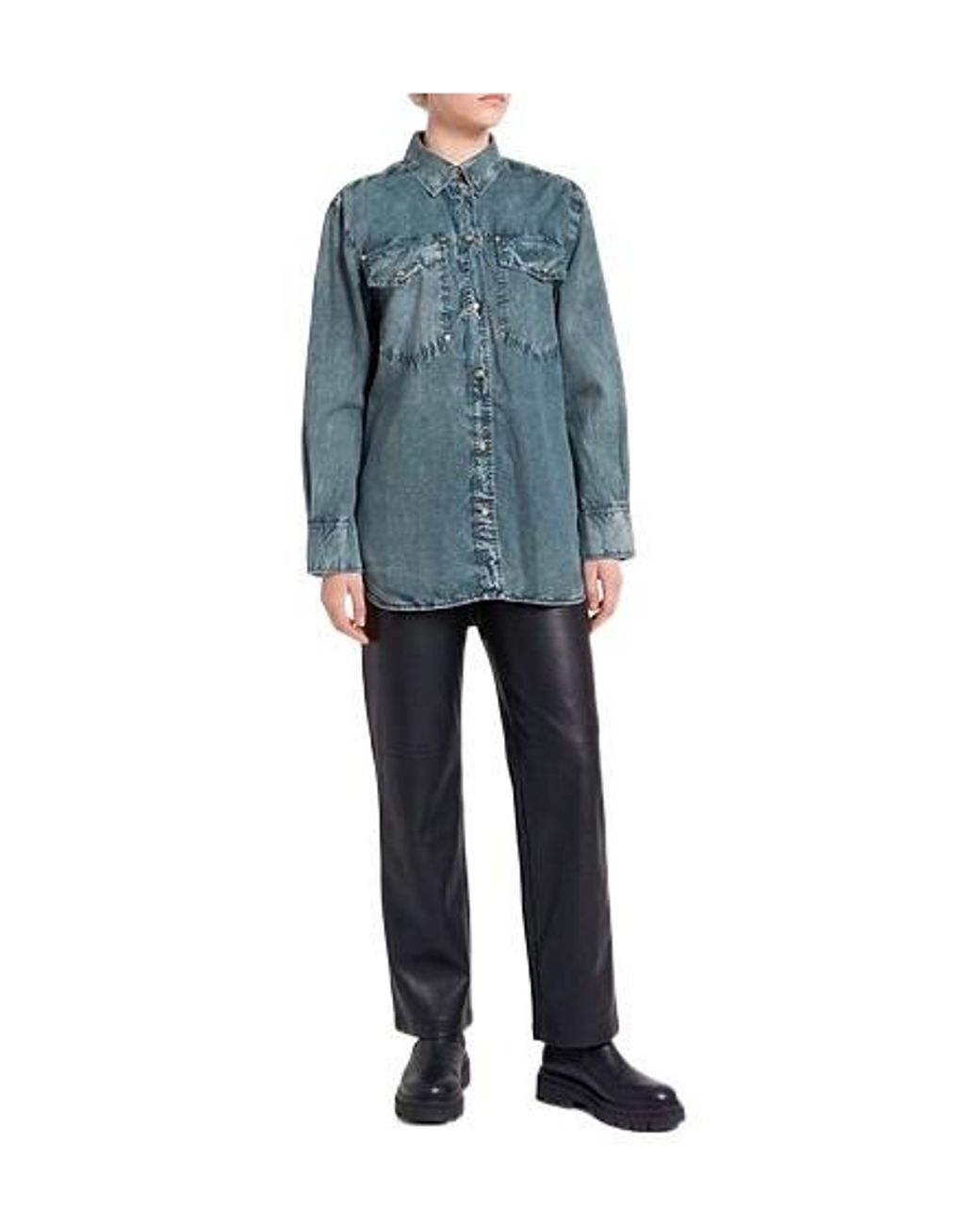 Ganni Blue Classic Denim Shirt