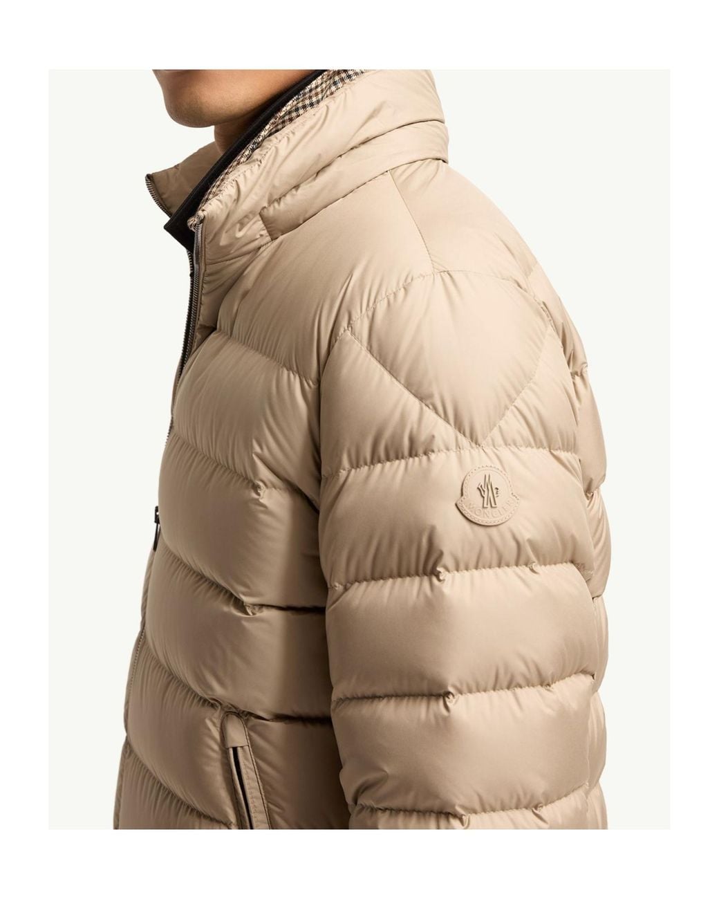 Moncler Natural Arneb Zip-Up Hooded Padded Jacket for men