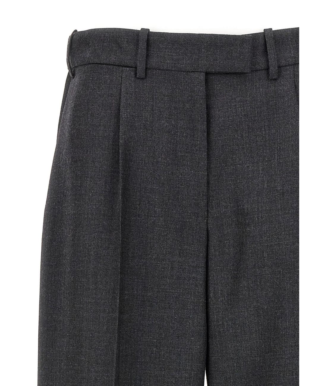 The Row Black Pleat-Front Wide-Leg Trousers