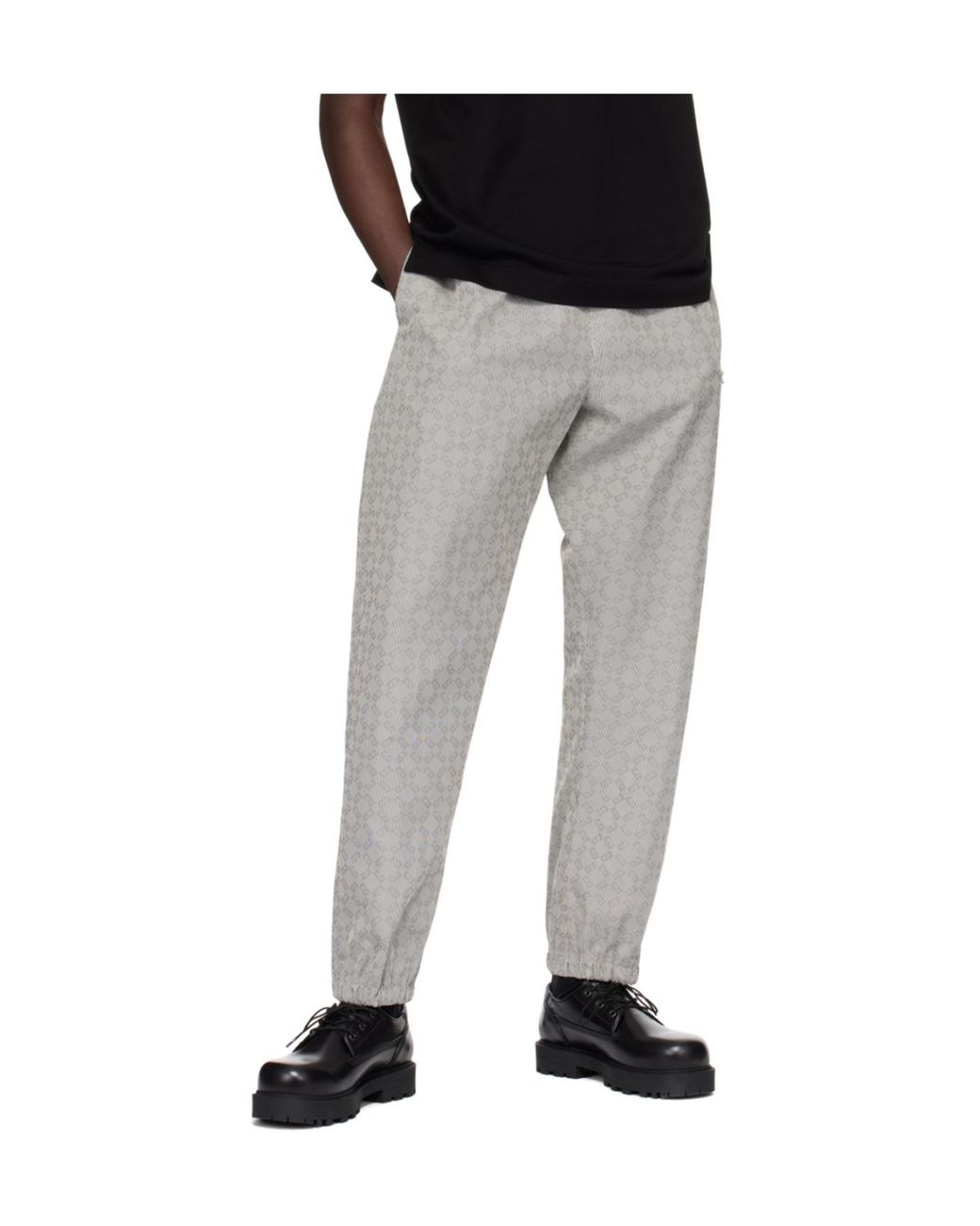 Givenchy Gray Monogrammed Elastic-Waist Jogger Pants for men