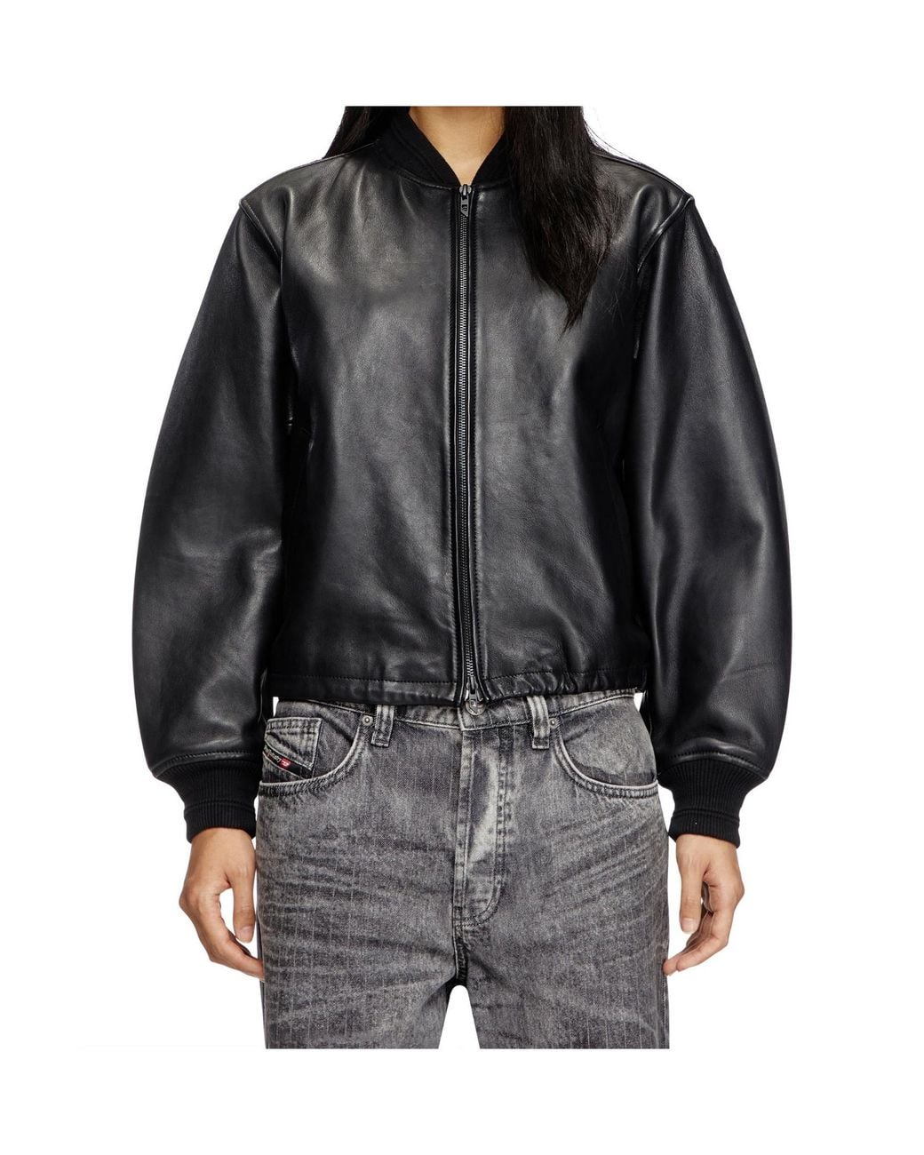 DIESEL Black L-Ilyan Zipped Bomber Jacket