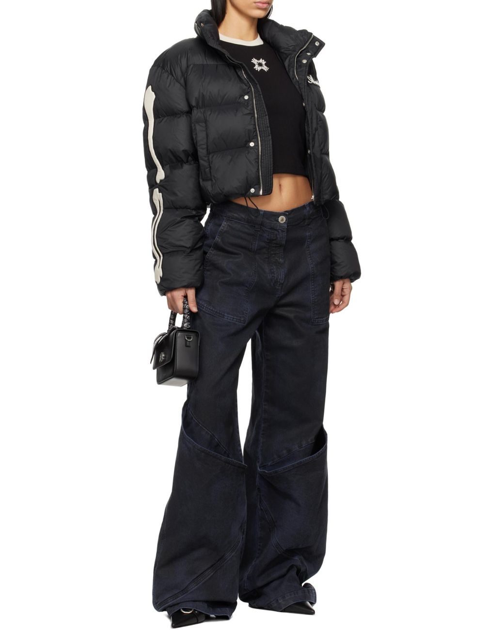 Amiri Black Copped Padded Jacket