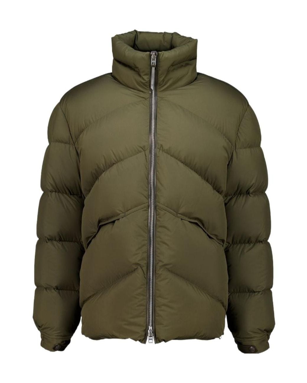 Tom Ford Green Quilted Stand-Collar Down Jacket for men
