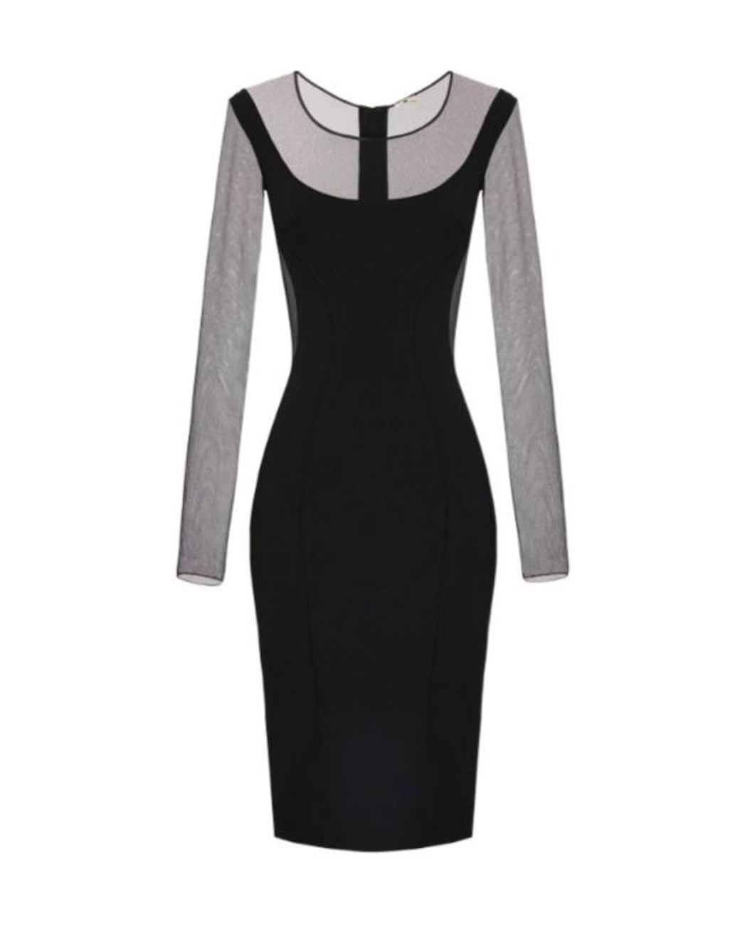 Elisabetta Franchi Black Midi Evening Dress