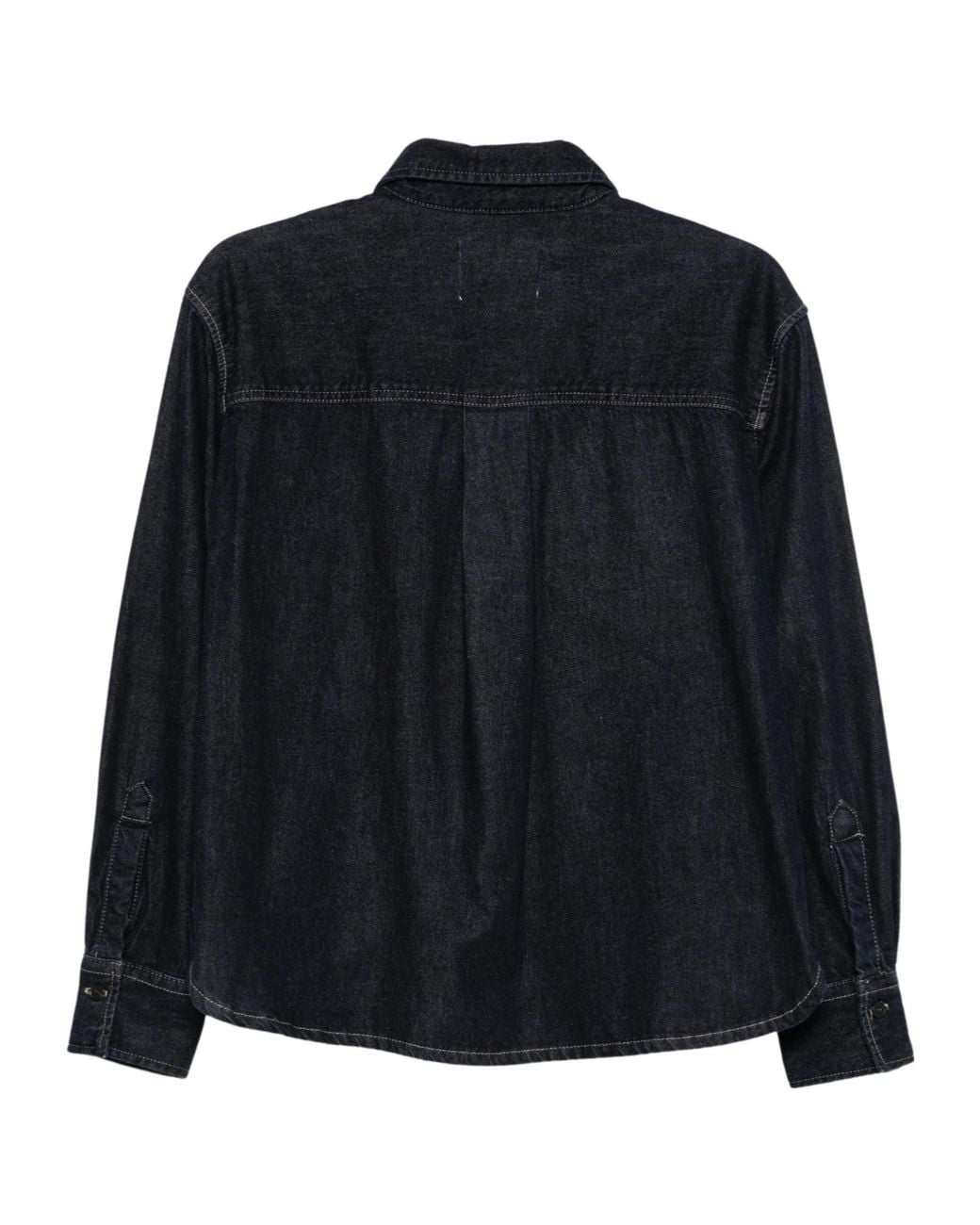 Closed Black Single-Breasted Denim Shirt