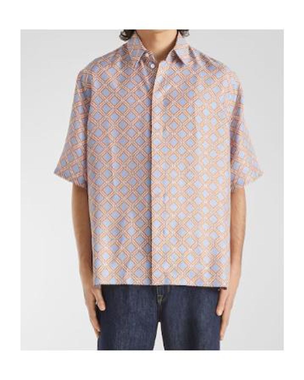 Fendi Pink Printed Short Sleeved Shirt for men