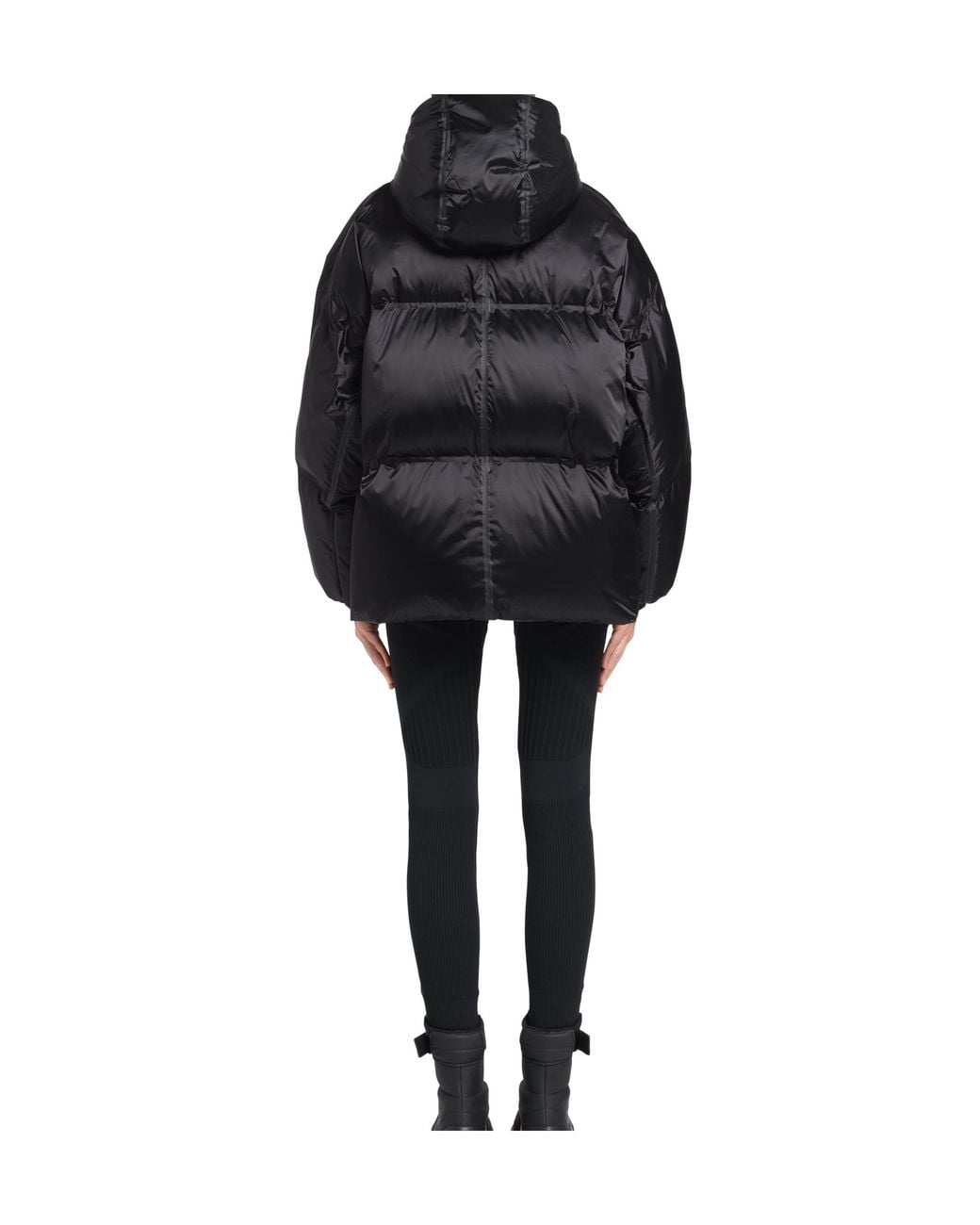 Prada Black Oversized Technical Re-Nylon Down Jacket