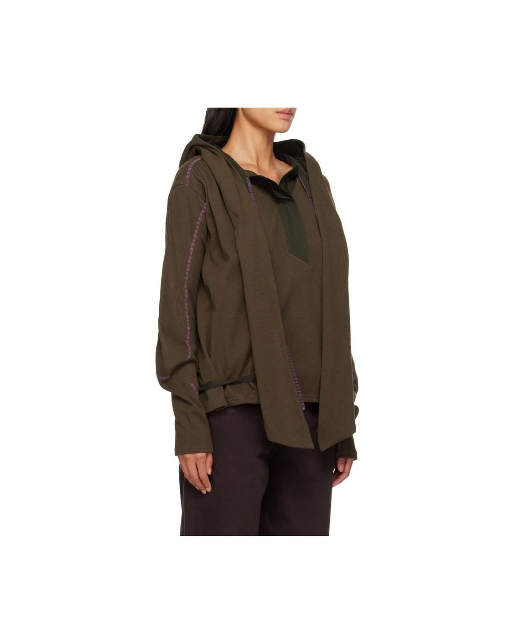 Kiko Kostadinov Black Color-Blocked Trim Hoodie
