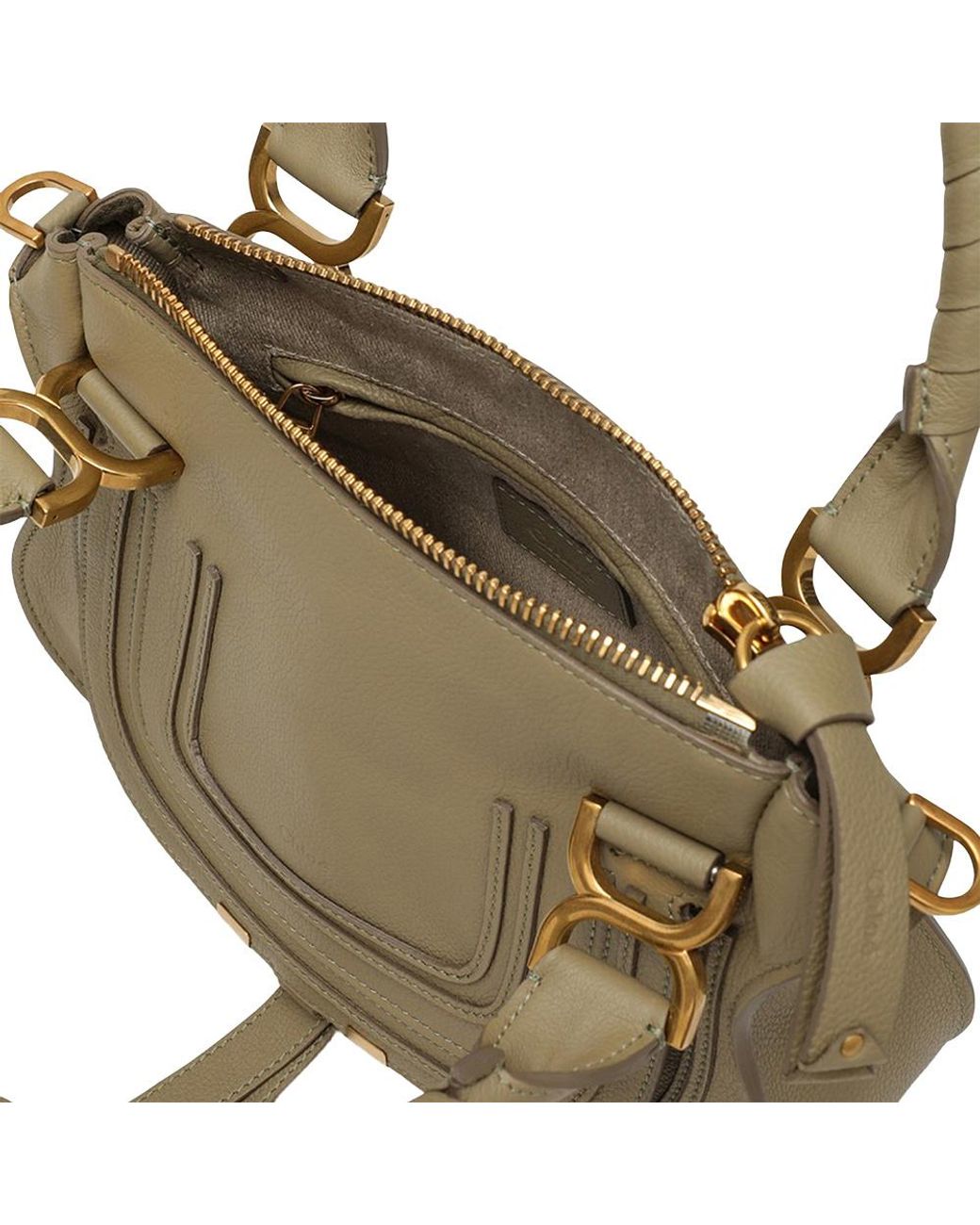Chloé Brown Marcie Logo Shoulder Bag