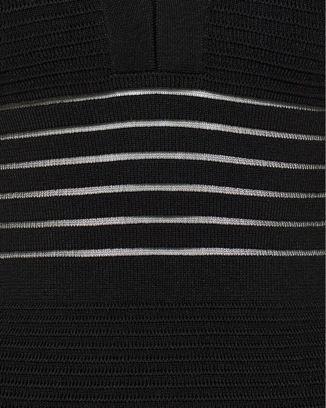 Balmain Black Sheer-Panel V-Neck Mini Dress
