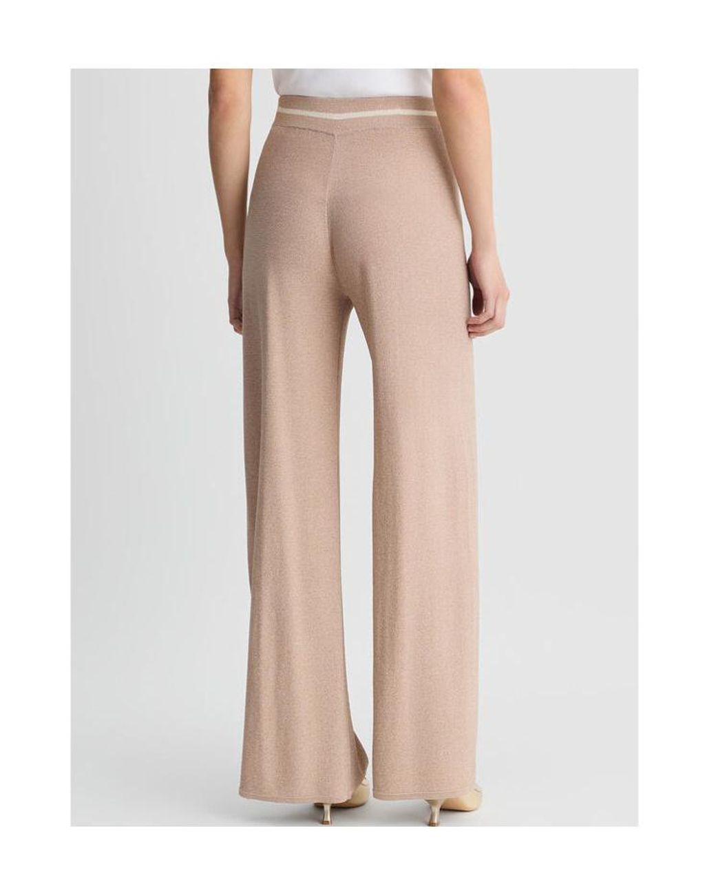 Liu Jo Natural Lurex-Embellished Trousers
