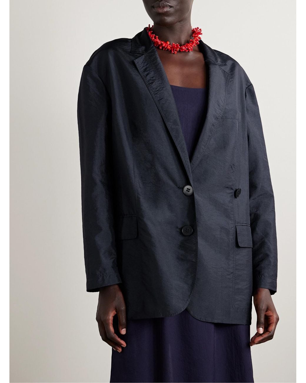 Tibi Blue Oversized Shell Blazer