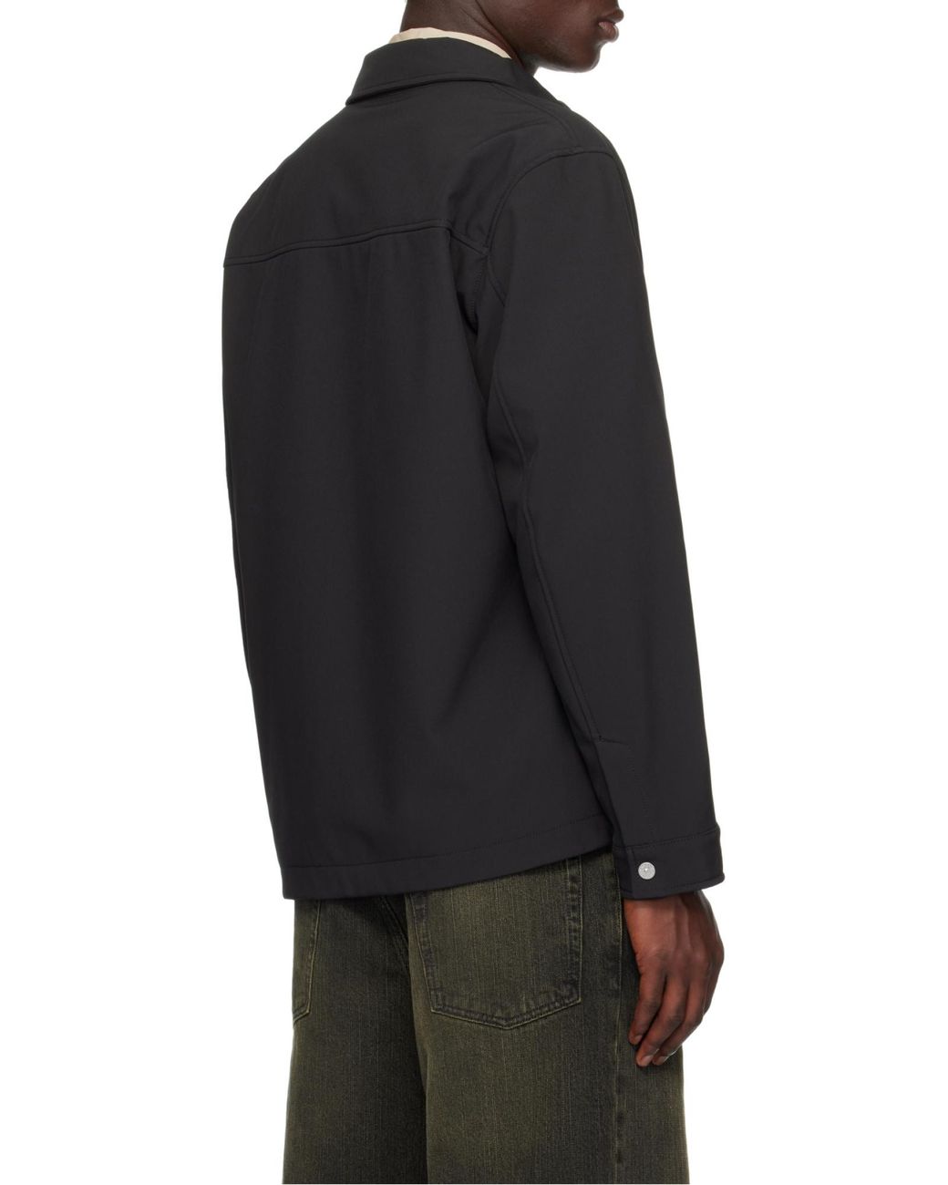 Stone Island Black Logo Patch Zip-Up Jacket for men