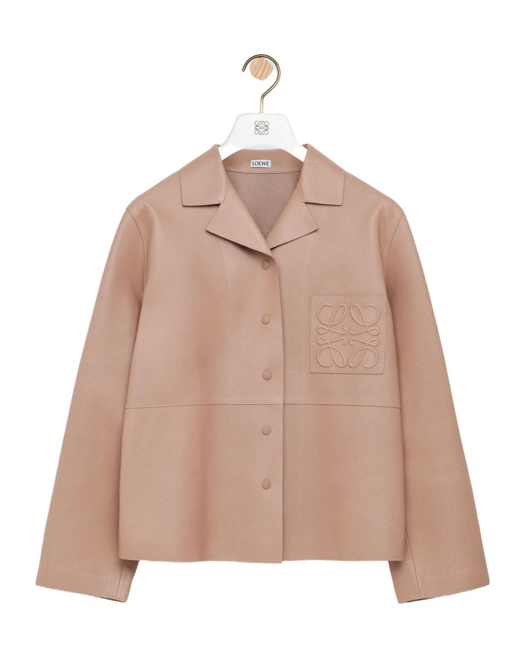Loewe Natural Logo Embossed Leather Pyjama Jacket