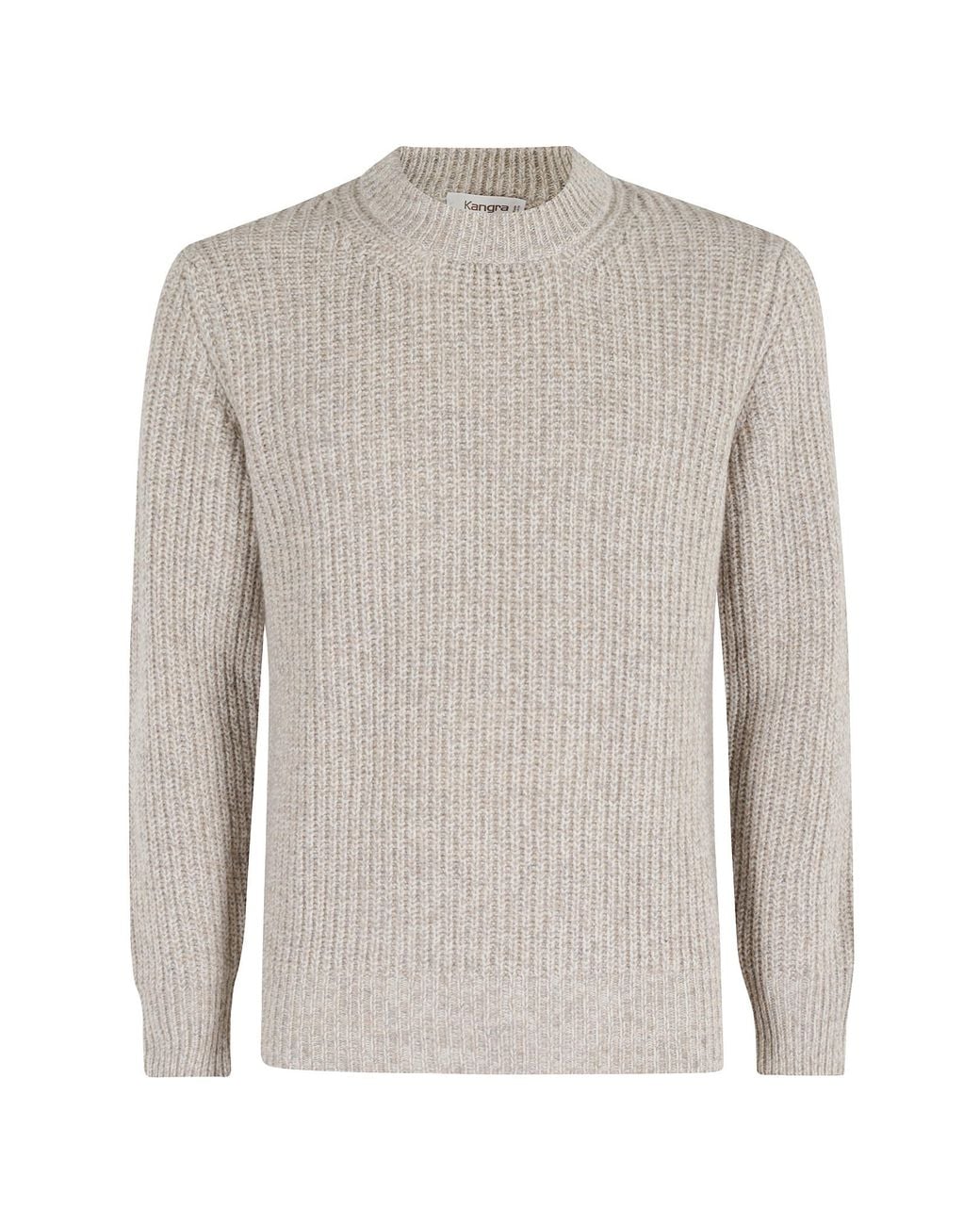 Kangra Cashmere Gray Ribbed Sweater for men
