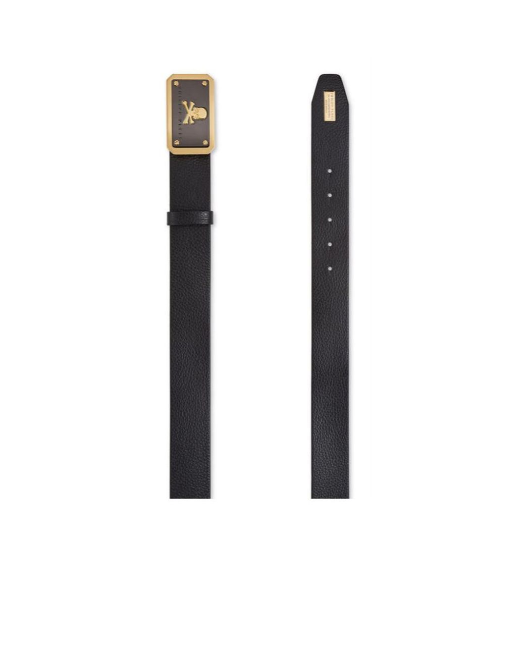 Philipp Plein White Logo-Plaque Leather Belt for men