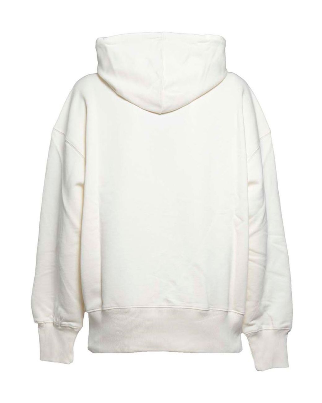 MSGM White Logo Printed Drawstring Hoodie